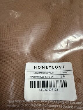 Honeylove Low-Back Bodysuit in Sand Beige
